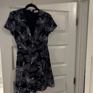 Pink Lily Navy and White Floral Mini Dress